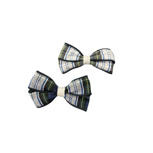 Small Plaid Pigtail Bows - Plaid 80