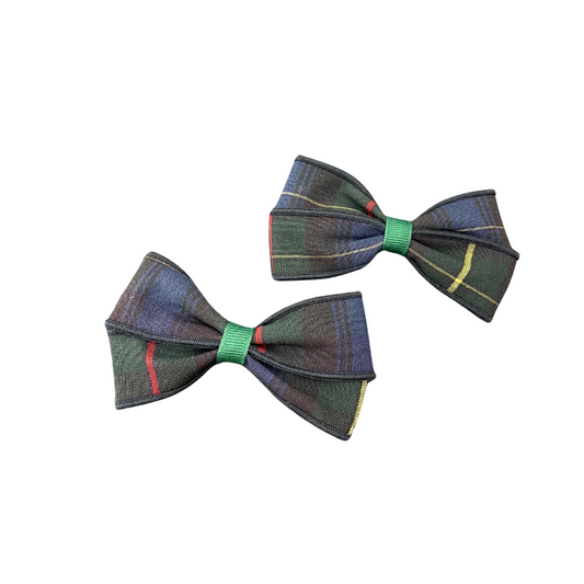 Small Plaid Pigtail Bows - Plaid 55
