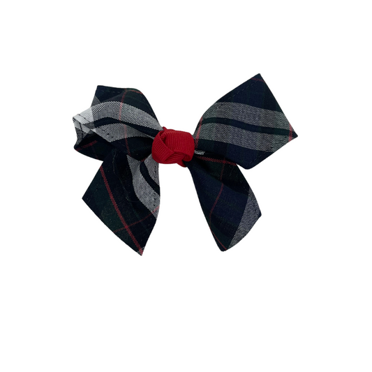 Small Plaid Bow with Tails - Plaid 60