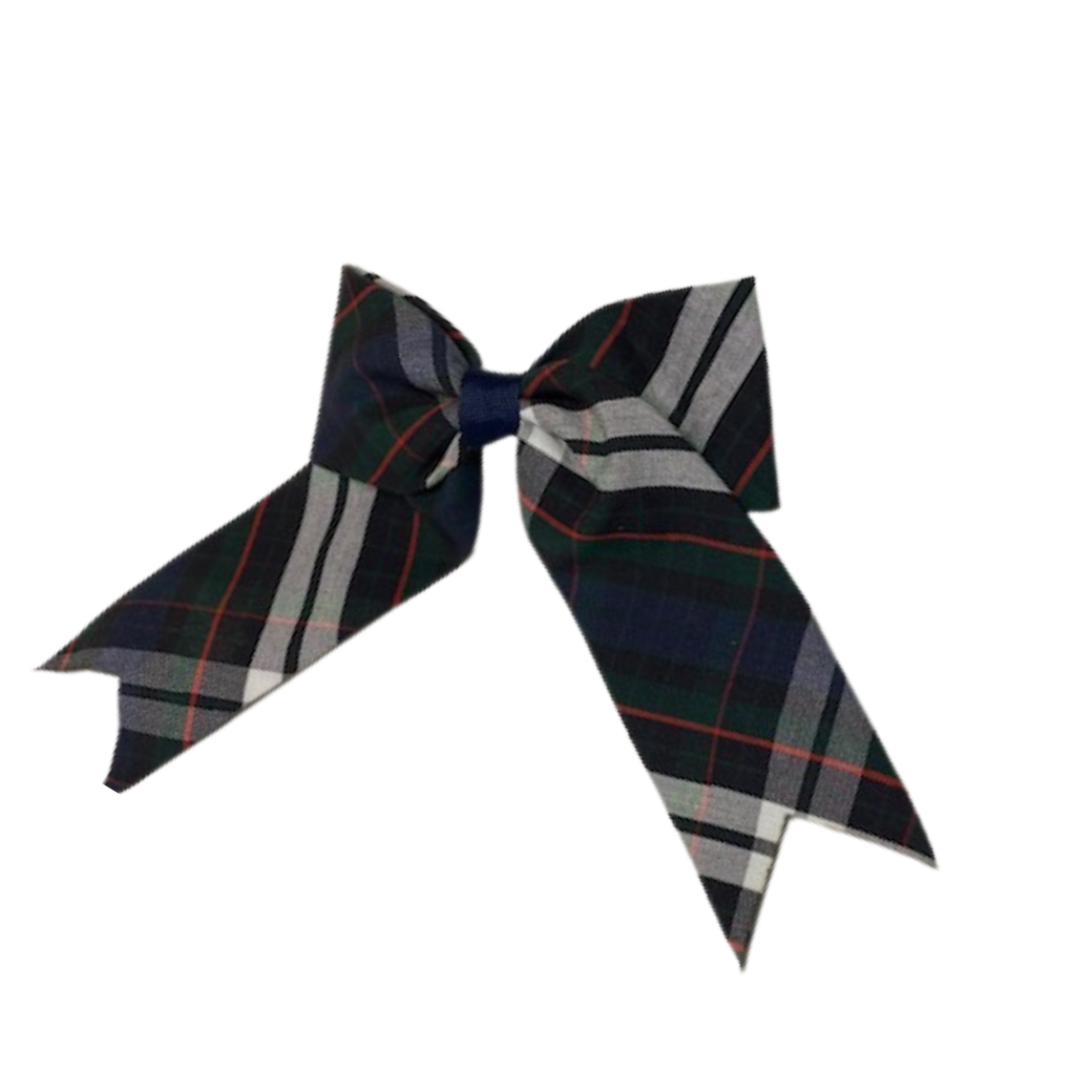Jumbo Plaid Bow With Tails-Plaid 60-Pinch Clip