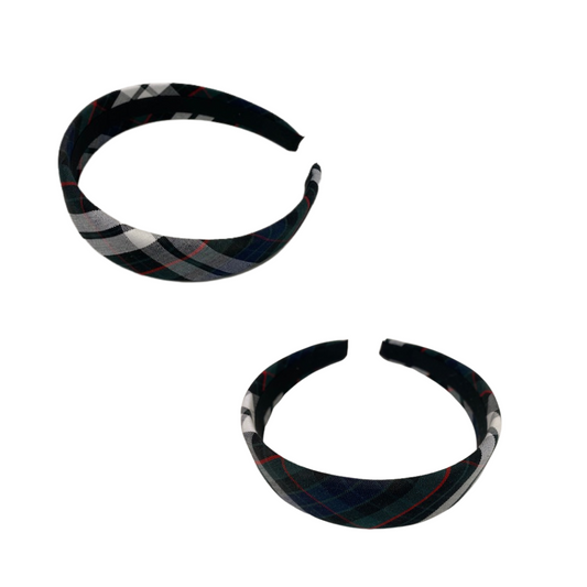 Traditional Padded Headband W/ Metal Tips - Plaid 60